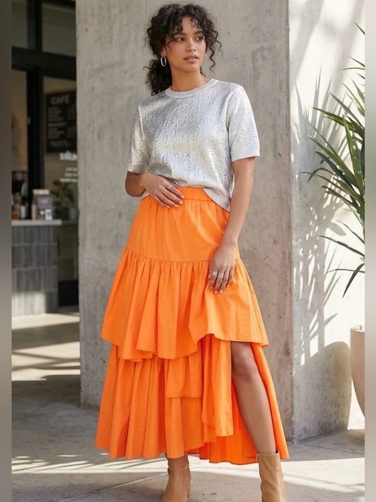 adam et. rope Dresses & Skirts - Boutique Orange Skirt Outfit Halloween and Fall!